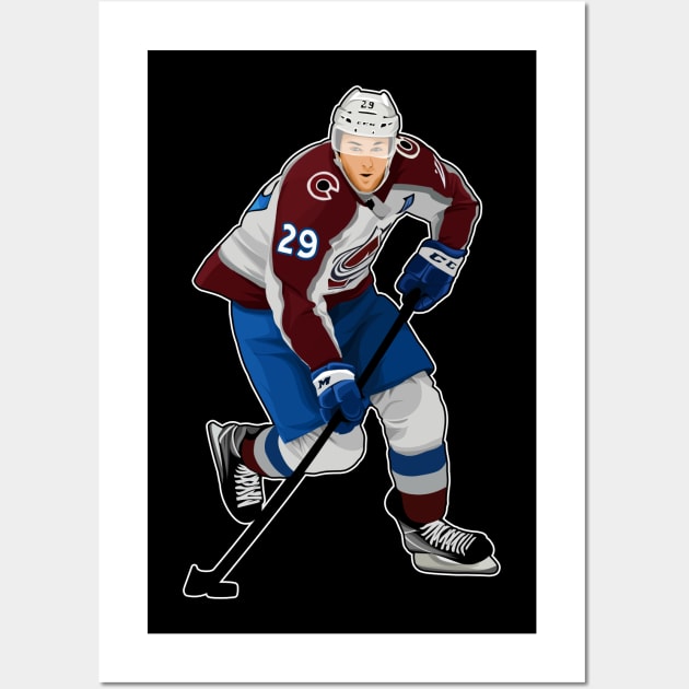 Nathan MacKinnon #29 Play The Puck Wall Art by GuardWall17